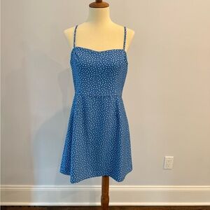 French Connection Blue and White Floral Mini Dress - Size 8.